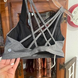 lululemon athletica Heather Grey Strappy Sports Bra